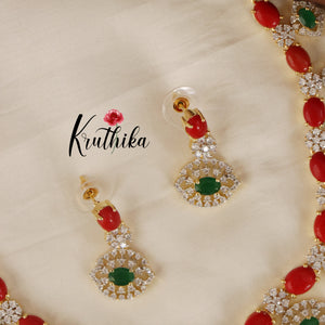 Pretty CZ Coral Beads Necklace NC1486