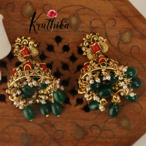 Designer peacock Coral Jhumkas E425