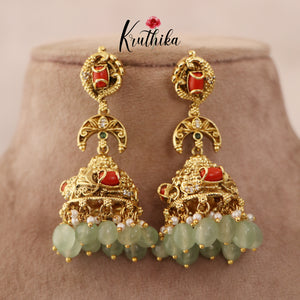 Beautiful Peacock Coral Earrings E418 ( Available in 3 Colours)