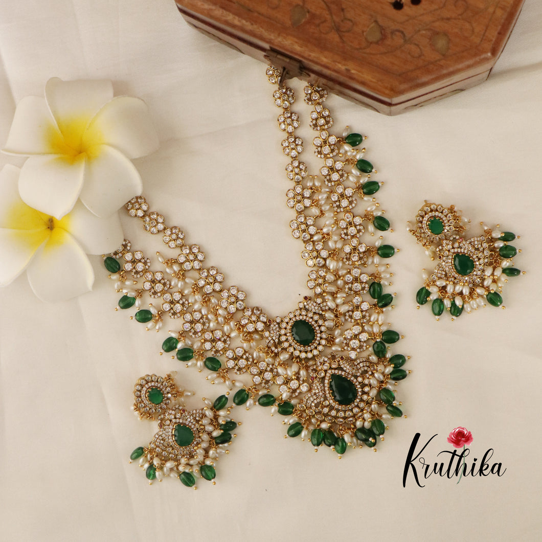 Beautiful Two Layer Victorian Necklace NC1482- Green - Pre Booking 20 days