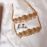 Trendy Lakshmi Temple-Style Bajubandh with Golgen Beads Drops – Set of 2 BB07