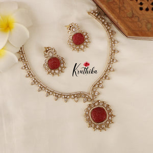 Beautiful CZ/AD Necklace NC1509  (Available in 2 Colours)