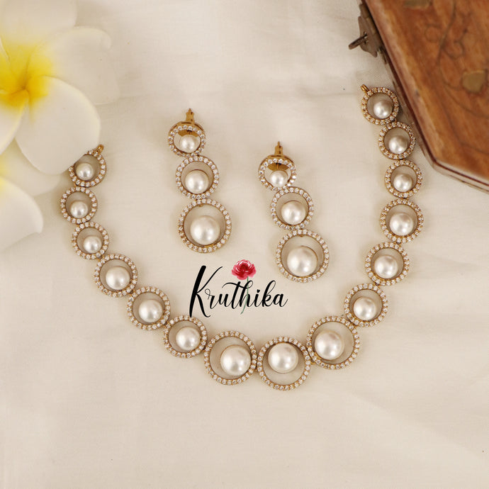 Simple AD pearl necklace NC1519