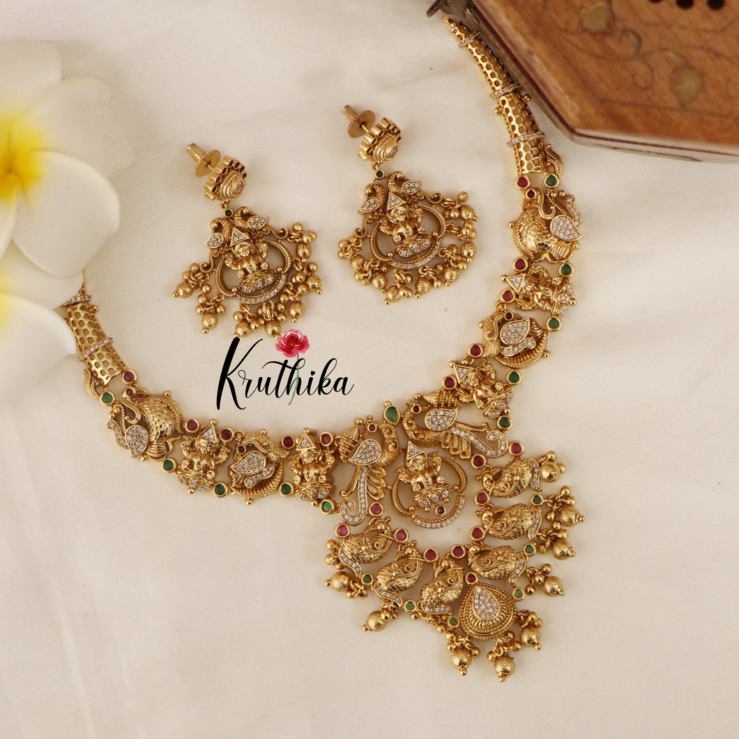 Beautiful Lakshmi Peacock Necklace NC1503