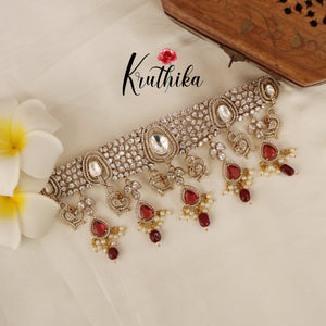 Elegant Victorian Moissanite Chocker NC1483 ( Available in 2 Colours)