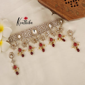 Elegant Victorian Moissanite Chocker NC1483 ( Available in 2 Colours)