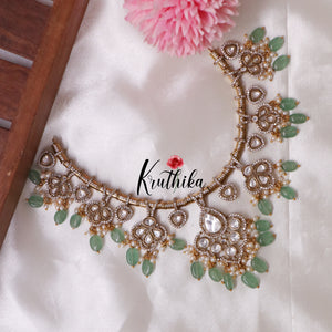 Trendy AD/Victorian Hasli-Pastel Green Beads NC1558- Pre Booking 10 days