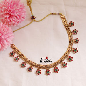 Beautiful Floral Design Kemp Necklace-Multi Stone NC1698