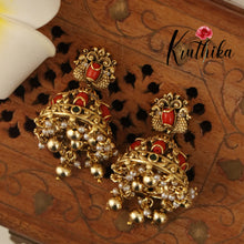 Designer peacock Coral Jhumkas E425