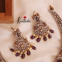 Elegant Premium AD/Victorian Peacock Necklace Purple Colour NC1709