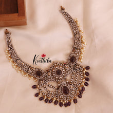 Elegant Premium AD/Victorian Peacock Necklace Purple Colour NC1709