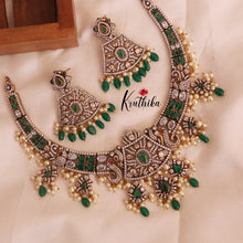 Elegant Premium AD/Victorian Peacock Necklace ( Available in 3 Colours ) NC1712