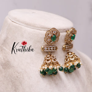 Beautiful AD/Victorian Jhumkas E409 ( Available in 4 Colours)