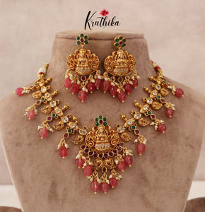 Pretty Gold like finish Laxmi Necklace NC1498