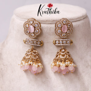 Beautiful AD/Victorian Jhumkas E409 ( Available in 4 Colours)