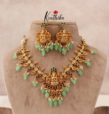 Pretty Gold like finish Lakshmi Necklace NC1498