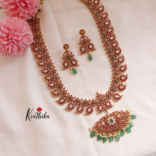 Grand Premium Mango Kemp 2 in 1 Reversible haaram -Green Beads LH715
