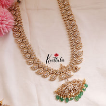 Grand Premium Mango Kemp 2 in 1 Reversible haaram -Green Beads LH715