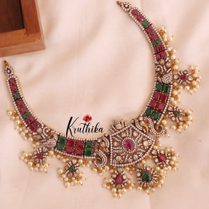 Elegant Premium AD/Victorian Peacock Necklace ( Available in 3 Colours ) NC1712