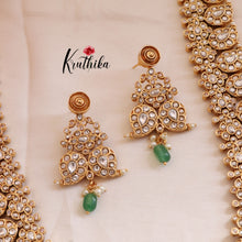 Grand Premium Mango Kemp 2 in 1 Reversible haaram -Green Beads LH715