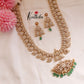 Pre order-Grand Premium Mango Kemp 2 in 1 Reversible haaram -Green Beads LH715