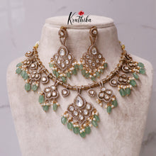 Trendy AD/Victorian Hasli-Pastel Green Beads NC1558- Pre Booking 10 days