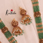 Grand Premium green Beads Lakshmi temple Haaram LH726