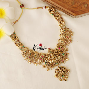 Premium Polish Lakshmi Peacock Jadau Necklace NC1672