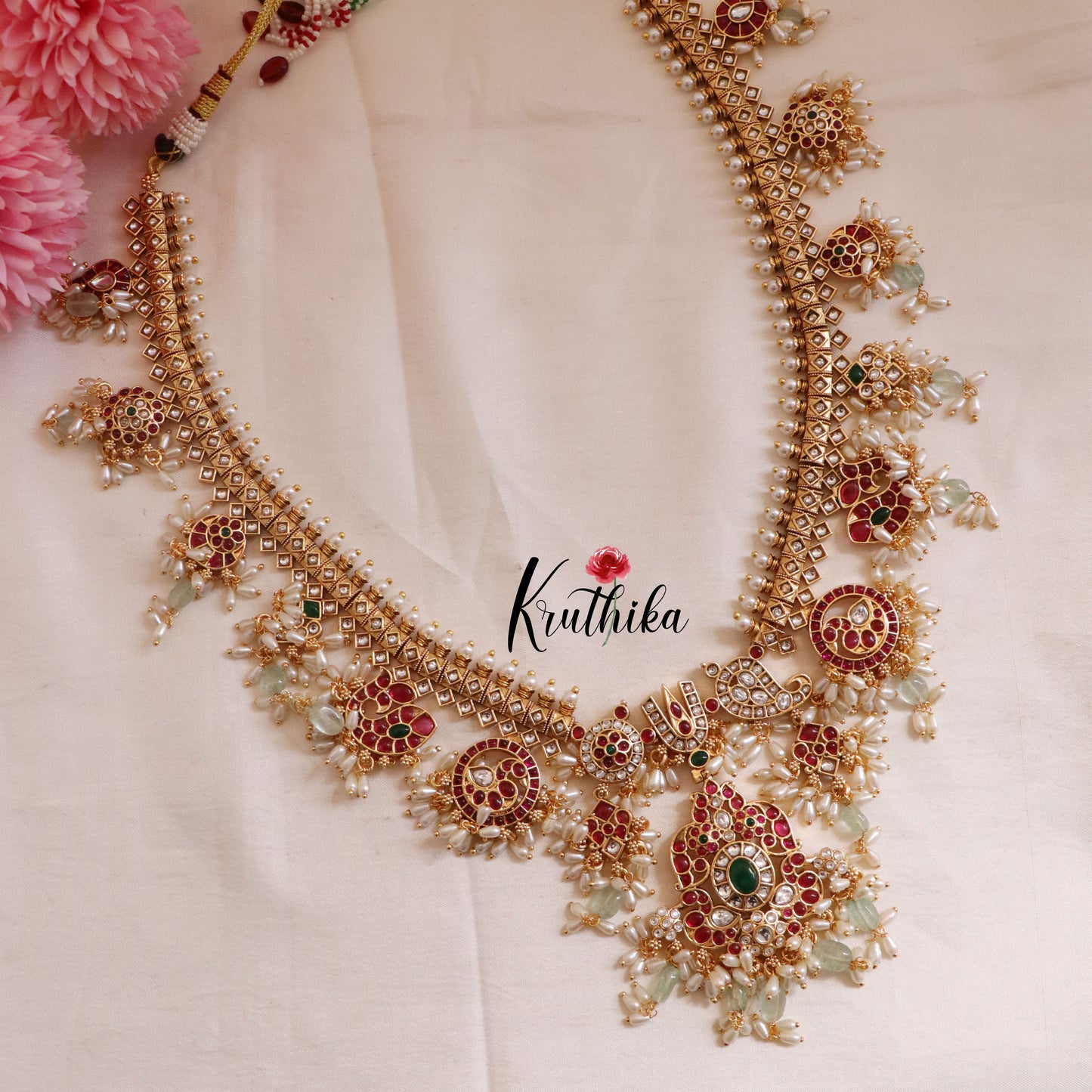 Premium Shanka Chakra Guttapoosalu Haaram LH718