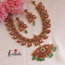 Grand Premium Mango Kemp 2 in 1 Reversible necklace - Green Beads  NC1702