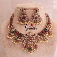 Elegant Premium AD/Victorian Peacock Necklace ( Available in 3 Colours ) NC1712