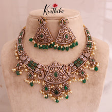 Elegant Premium AD/Victorian Peacock Necklace ( Available in 3 Colours ) NC1712