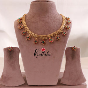 Beautiful Floral Design Kemp Necklace-Multi Stone NC1698