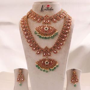 Grand Premium Mango Kemp 2 in 1 Reversible necklace - Green Beads  NC1702
