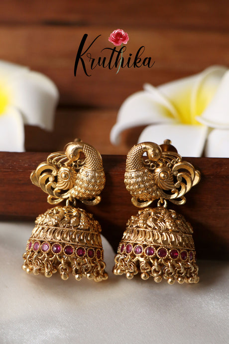 Premium peacock kemp Jhumkas E339