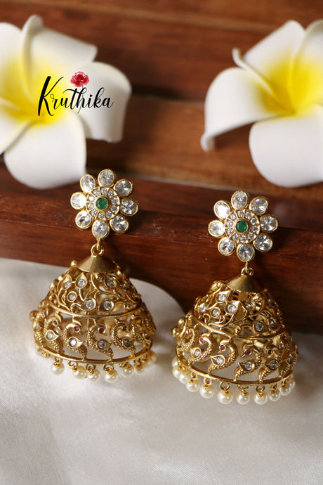 Premium peacock Jhumkas E336