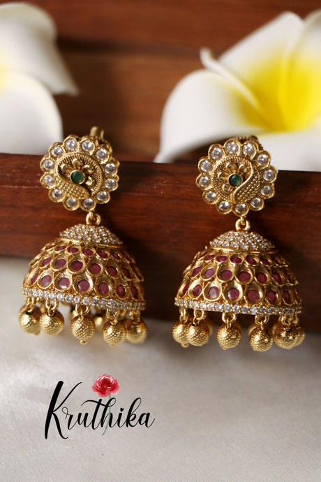 Elegant AD flower Jhumkas E357