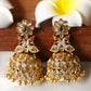 Premium peacock uncut stone Jhumkas E340
