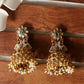 Premium peacock uncut stone Jhumkas E340