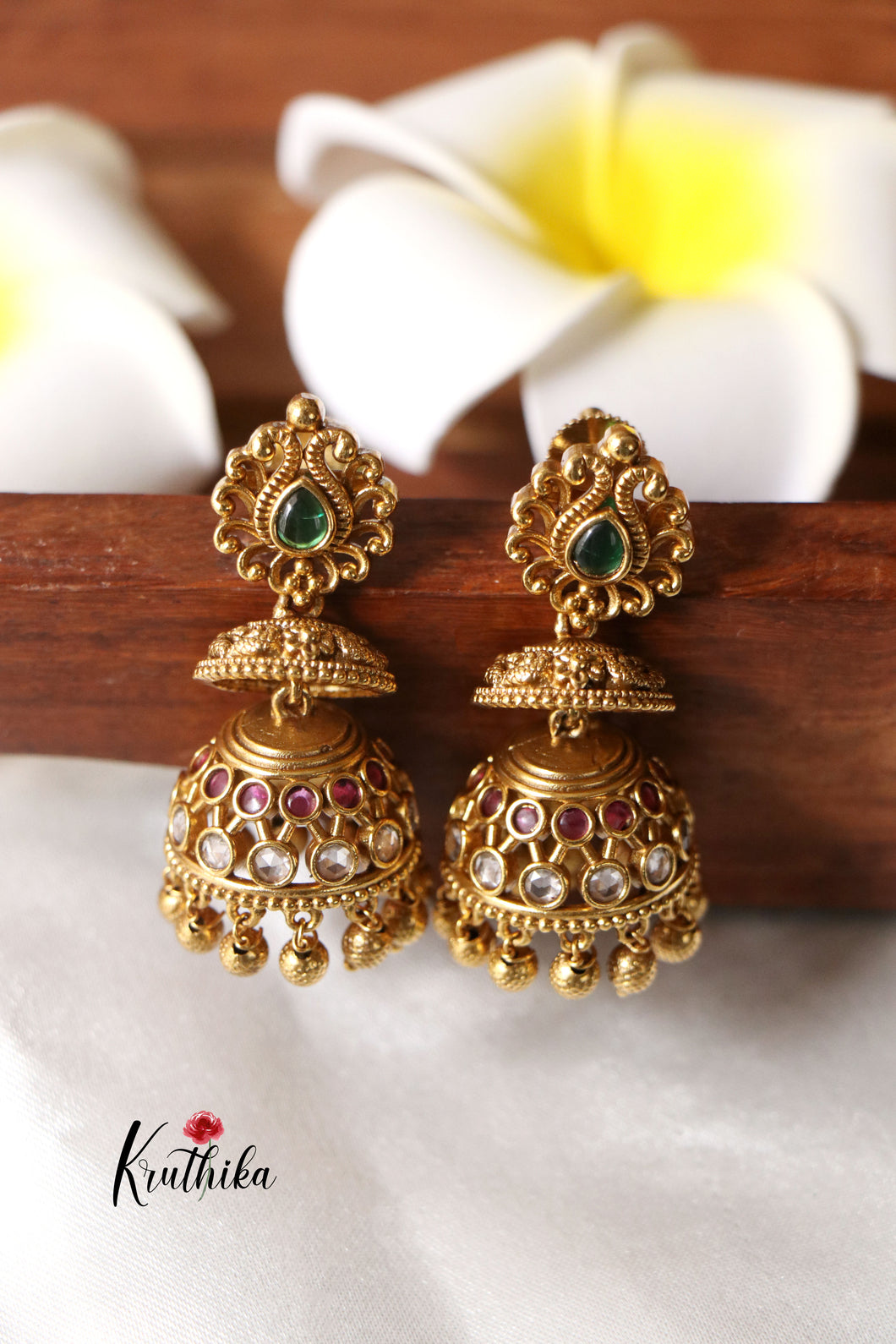 Trendy AD Peacock Jhumkas E347