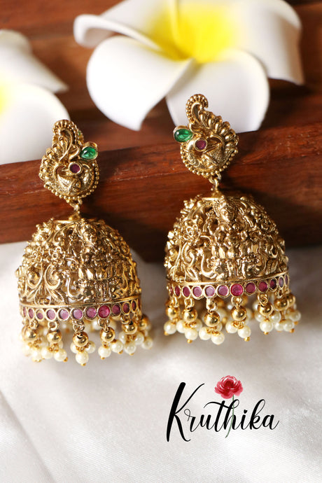 Premium Lakshmi Peacock Jhumkas E353