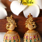 Multi stone peacock matte jhumkas E360