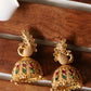 Multi stone peacock matte jhumkas E360
