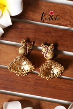 Premium Peacock kemp gunghroo jhumkas E358