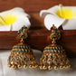 Trendy peacock emerald jhumkas E369
