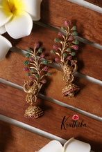 Premium Multi stone peacock Earcuff Jhumkas E392