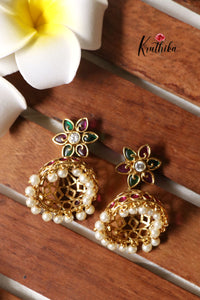 AD flower jhumkas E361