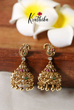 Pretty AD peacock cutwork jhumkas EC389