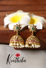 Pretty AD flower jhumkas EC387