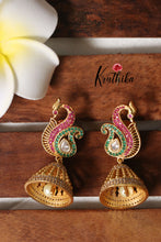 Trendy sparkling Peacock Jhumkas E356